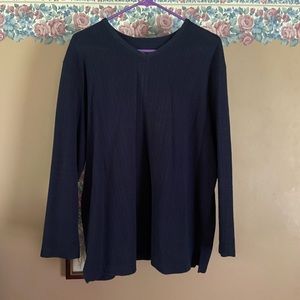 Mountain lake navy blouse